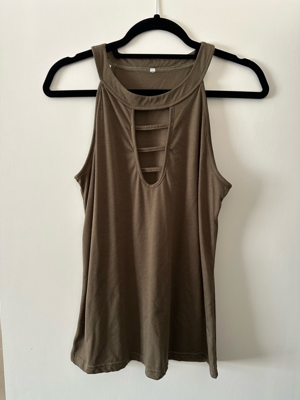 Women’s Olive Green Strappy Halter Tank Top